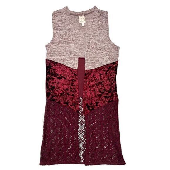 Belle Du Jour Cardigan Vest Girls Medium Lace Embroidered Lightweight Fairygoth - Picture 1 of 12